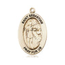 14kt Solid Gold St. Sebastian Patron Saint Medal 1 inch by 1/2 inch Handcrafted by Bliss USA