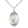 Sterling Silver St. Theresa Patron Saint Medal Necklace 1 x 1/2 inches on 18 inch chain by Bliss