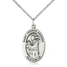 Sterling Silver St. Thomas Aquinas patron saint medal necklace 1x1/2 inch on 18 inch chain by Bliss