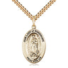 Gold Filled Our Lady of Guadalupe Medal Necklace 1x1/2 inch pendant on 24 inch curb chain by Bliss