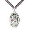 Sterling Silver St. Maria Goretti Patron Saint Medal Necklace 1 inch by half inch with 24 inch chain by Bliss