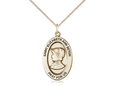 14kt Gold Filled St. Elizabeth Ann Seton patron saint medal necklace with 18 inch chain by Bliss