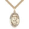 14kt Gold Filled St. Elizabeth Ann Seton Medium Patron Saint Medal Necklace 1 x 1/2 inch with 24 inch Chain by Bliss