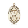 14kt solid gold St. Elizabeth Ann Seton medal pendant, 1 inch by 1/2 inch, handcrafted in USA by Bliss