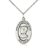 Sterling silver St. Elizabeth Ann Seton medal necklace with 18 inch chain, handcrafted in USA by Bliss