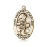 14kt Solid Gold St. Margaret of Scotland patron saint medal pendant 1 x 1/2 by Bliss Manufacturing
