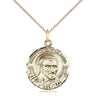 14kt gold filled St. Vincent de Paul medal necklace, medium 3/4 x 5/8 inch pendant with 18 inch chain, handcrafted by Bliss
