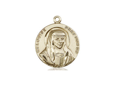 14kt Solid Gold St. Louise de Marillac Patron Saint Medal Pendant 3/4 inch by 5/8 inch handcrafted by Bliss