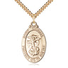 14kt Gold Filled St. Michael Archangel medium patron saint medal necklace with 24 inch chain by Bliss