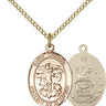 14kt Gold Filled St. Michael Archangel Medal Necklace 3/4 inch pendant on 18 inch curb chain by Bliss Manufacturing