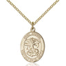 14kt gold filled medium St. Michael patron saint medal necklace 3/4 x 1/2 inches with 18 inch chain by Bliss