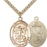 Gold Filled St Michael Archangel Patron Saint Medal Necklace 1 x 5/8 with 24 inch Chain by Bliss