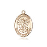14kt Solid Gold St. Michael Patron Saint Medal Pendant 1 x 5/8 inch handcrafted by Bliss Manufacturing