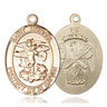 14kt Solid Gold St. Michael the Archangel Patron Saint Medal Pendant by Bliss Manufacturing