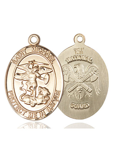 14kt Solid Gold St. Michael the Archangel Patron Saint Medal Pendant by Bliss Manufacturing