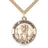 14kt gold filled St. Christopher patron saint medal necklace 1 x 7/8 inch pendant 24 inch curb chain handcrafted in USA by Bliss