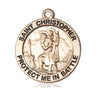 14kt Solid Gold St Christopher Patron Saint Medal Pendant 1 x 7/8 inches Handcrafted USA Bliss