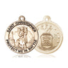 14kt Solid Gold St Christopher Air Force Patron Saint Medal Pendant 1 x 1 5/8 inches Handcrafted USA Bliss