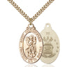14kt Gold Filled St. Christopher Air Force Medal Necklace 1-1/8 x 1-1/4 inches with 24 inch chain by Bliss