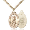 14kt Gold Filled St. Christopher Medal Necklace 1 1/8 x 1 1/4 inches with 24 inch chain by Bliss
