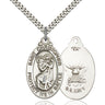 Sterling silver St. Christopher Navy military medal necklace with 24 inch chain by Bliss Manufacturing