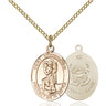 14kt Gold Filled St. Christopher Coast Guard military medal necklace with 18 inch chain by Bliss