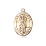 14kt solid gold St. Christopher patron saint medal pendant 3/4 x 1/2 inch handcrafted by Bliss Manufacturing USA