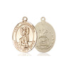 14kt solid gold St. Christopher Air Force military medal pendant 3/4 x 7/8 inch handcrafted by Bliss Manufacturing USA