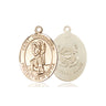 14kt Solid Gold Medium St. Christopher Medal Pendant 3/4 x 1 inch Handcrafted USA by Bliss