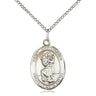 Sterling silver St. Christopher patron saint medal necklace 3/4 x 1/2 inch with 18 inch chain by Bliss