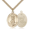 14kt Gold Filled St. Christopher Coast Guard Medal Necklace 1x1.25 inch with 24 inch chain by Bliss