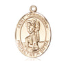14kt Solid Gold St. Christopher Patron Saint Medal Pendant 1 x 3/4 handcrafted by Bliss Manufacturing