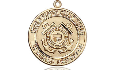 14kt Solid Gold Coast Guard St. Michael the Archangel medal pendant, 3/4 inch square, handcrafted by Bliss Manufacturing USA