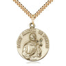 14kt Gold Filled St. Martin de Porres Patron Saint Medal Necklace 1 x 7/8 inch pendant with 24 inch chain by Bliss