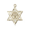 14kt Solid Gold Star of David with Cross Pendant 7/8 x 5/8 inch - interfaith jewelry handmade in USA by Bliss