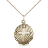 14kt Gold Filled Medium Cross Necklace 3/4 x 5/8 with 18 inch curb chain by Bliss USA