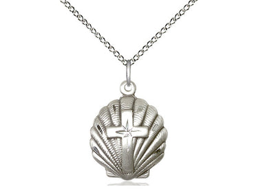 Sterling Silver Medium Cross Pendant Necklace 3/4 x 5/8 inches 18 inch chain Bliss USA