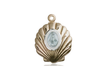 14kt Solid Gold Miraculous Medal Pendant 3/4 x 5/8 inches handcrafted in USA by Bliss Manufacturing