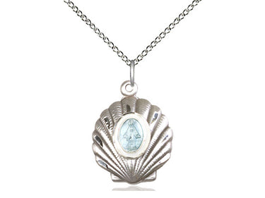 Sterling Silver Miraculous Medal Necklace 3/4 x 5/8 inches with 18 inch chain handcrafted by Bliss