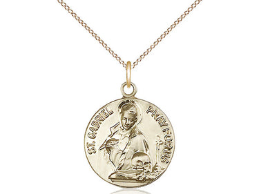 Gold Filled St. Gabriel the Archangel Medal Necklace 3/4 x 5/8 inches on 18 inch chain by Bliss Manufacturing USA
