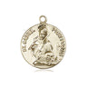 14kt solid gold St. Gabriel the Archangel medal pendant 3/4 x 5/8 handcrafted by Bliss Manufacturing