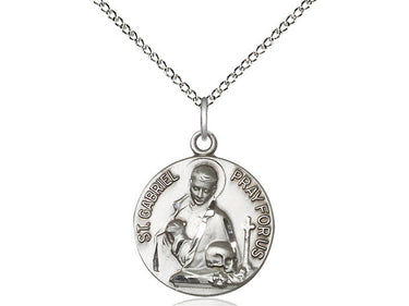 Sterling Silver St. Gabriel the Archangel patron saint medal necklace 3/4 inch on 18 inch chain by Bliss Manufacturing