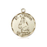 14kt solid gold St. Theresa medal pendant 3/4 by 5/8 inches handcrafted by Bliss Manufacturing USA