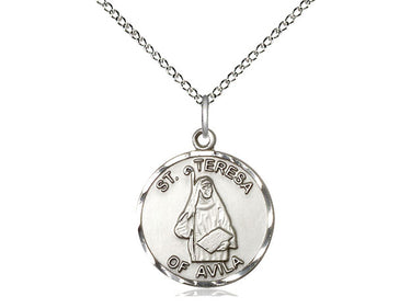 Sterling Silver St. Theresa of Lisieux Patron Saint Medal Necklace 3/4 x 5/8 with 18 inch chain by Bliss