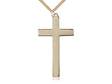 14kt Gold Filled Extra Large Cross Necklace 2 1/2 x 1 3/8 inches with 24 inch Chain by Bliss