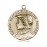 14kt Solid Gold Medium St. Ann Catholic Medal Pendant 1 x 7/8 inches handmade by Bliss