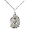 Sterling Silver Miraculous Medal Necklace 3/4 x 1/2 inch on 18 inch chain handmade by Bliss Manufacturing