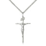 Sterling silver medium Catholic crucifix necklace 1 x 1/2 pendant with 18 inch chain by Bliss Manufacturing