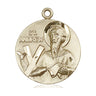 14kt solid gold St. Andrew patron saint medal pendant 1x7/8 inch handcrafted by Bliss USA