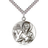 Sterling silver St. Andrew patron saint medal necklace with 1x7/8 inch pendant on 24 inch chain by Bliss